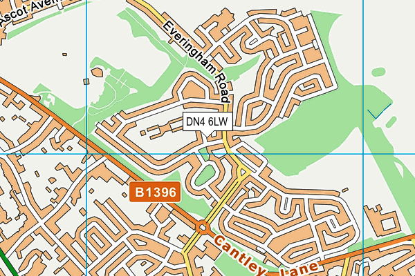 DN4 6LW map - OS VectorMap District (Ordnance Survey)