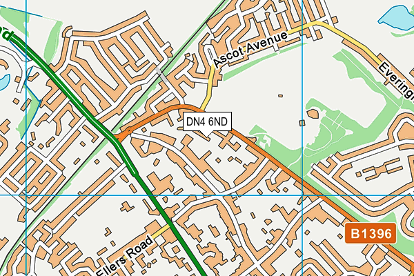 DN4 6ND map - OS VectorMap District (Ordnance Survey)