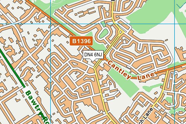 DN4 6NJ map - OS VectorMap District (Ordnance Survey)