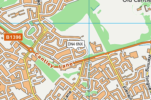 DN4 6NX map - OS VectorMap District (Ordnance Survey)