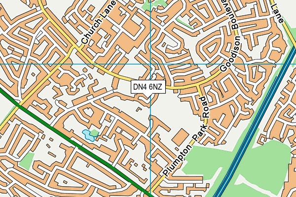 DN4 6NZ map - OS VectorMap District (Ordnance Survey)