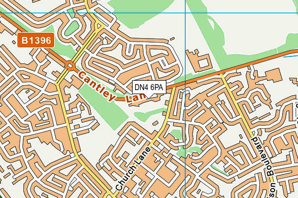 DN4 6PA map - OS VectorMap District (Ordnance Survey)