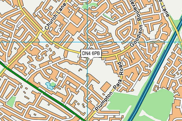 DN4 6PB map - OS VectorMap District (Ordnance Survey)