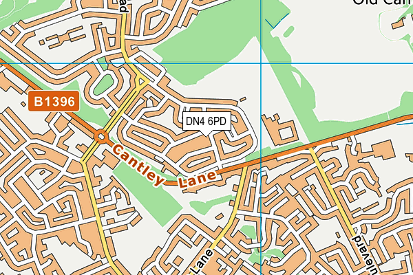 DN4 6PD map - OS VectorMap District (Ordnance Survey)