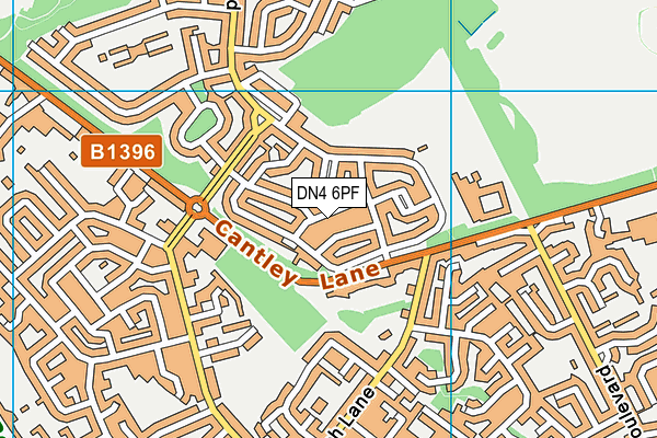DN4 6PF map - OS VectorMap District (Ordnance Survey)