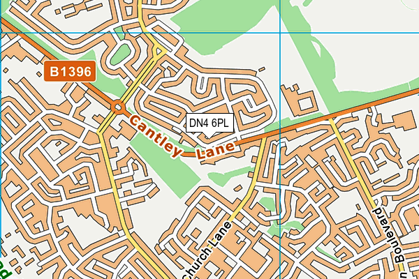 DN4 6PL map - OS VectorMap District (Ordnance Survey)