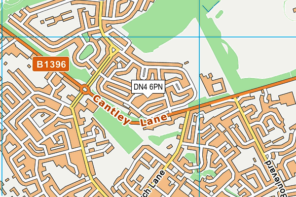 DN4 6PN map - OS VectorMap District (Ordnance Survey)