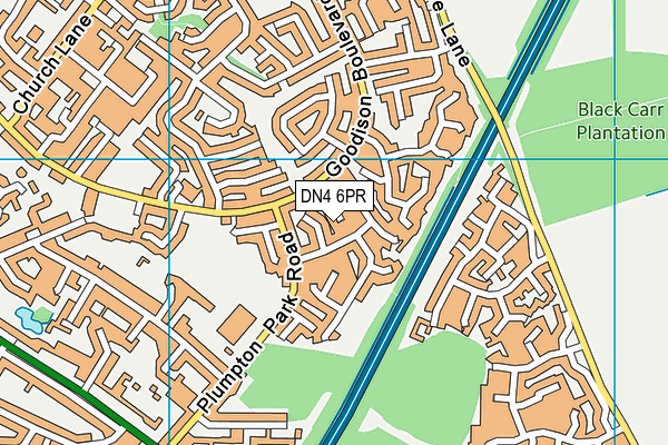 DN4 6PR map - OS VectorMap District (Ordnance Survey)