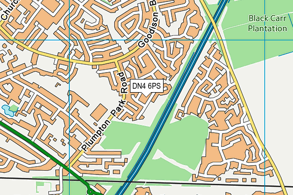 DN4 6PS map - OS VectorMap District (Ordnance Survey)