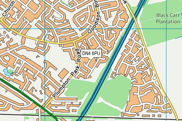 DN4 6PU map - OS VectorMap District (Ordnance Survey)