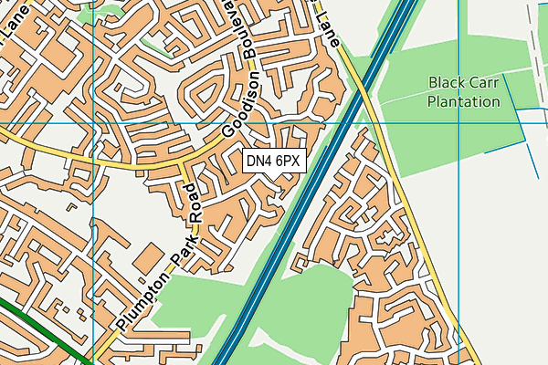 DN4 6PX map - OS VectorMap District (Ordnance Survey)