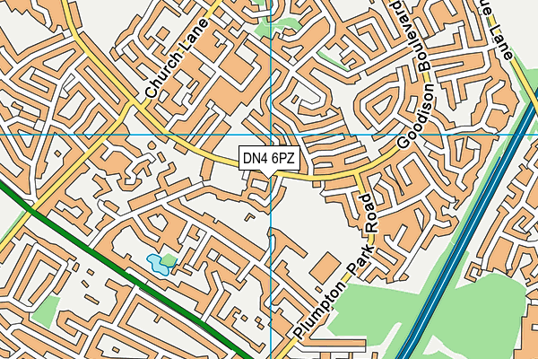 DN4 6PZ map - OS VectorMap District (Ordnance Survey)