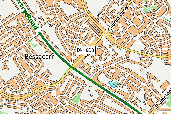 DN4 6QB map - OS VectorMap District (Ordnance Survey)