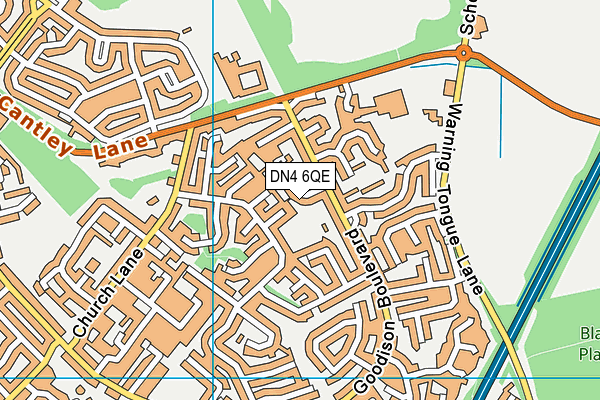 DN4 6QE map - OS VectorMap District (Ordnance Survey)
