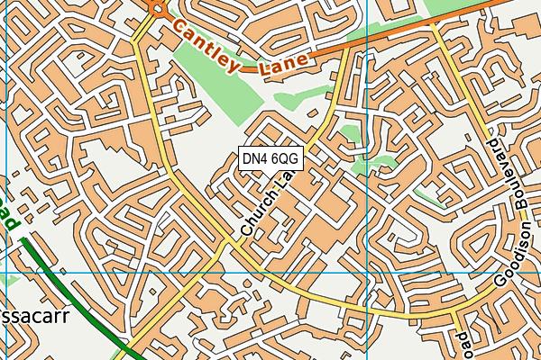 DN4 6QG map - OS VectorMap District (Ordnance Survey)