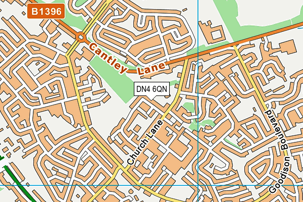 DN4 6QN map - OS VectorMap District (Ordnance Survey)