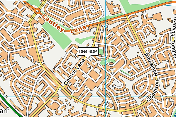 DN4 6QP map - OS VectorMap District (Ordnance Survey)
