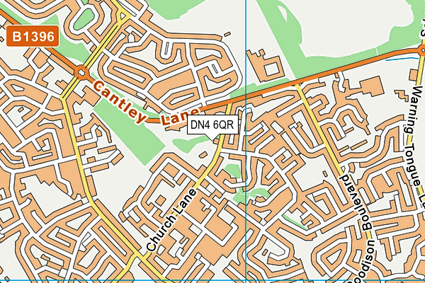 DN4 6QR map - OS VectorMap District (Ordnance Survey)