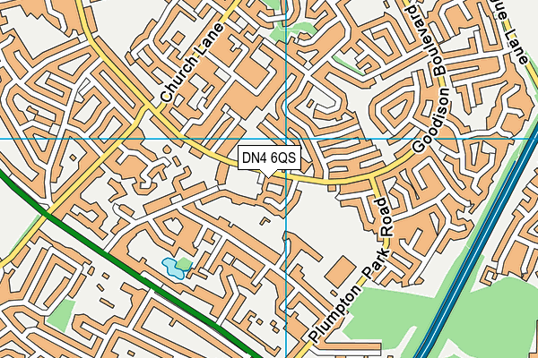DN4 6QS map - OS VectorMap District (Ordnance Survey)