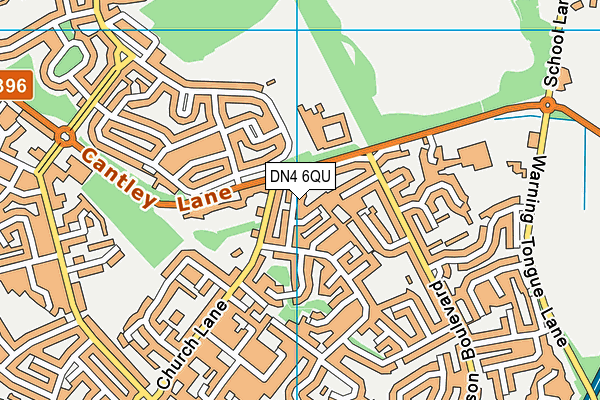 DN4 6QU map - OS VectorMap District (Ordnance Survey)