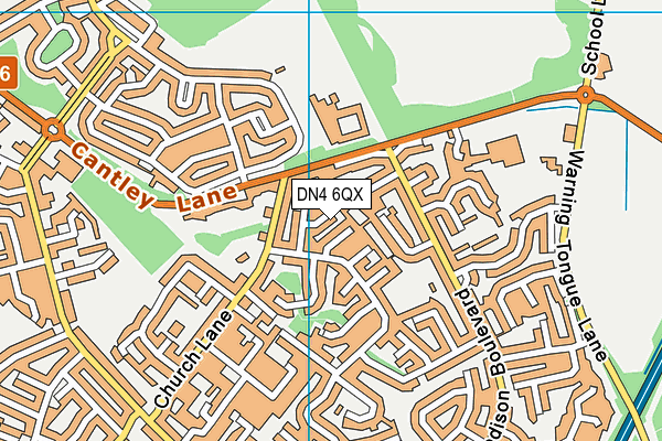 DN4 6QX map - OS VectorMap District (Ordnance Survey)