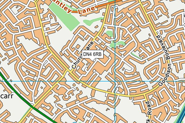 DN4 6RB map - OS VectorMap District (Ordnance Survey)