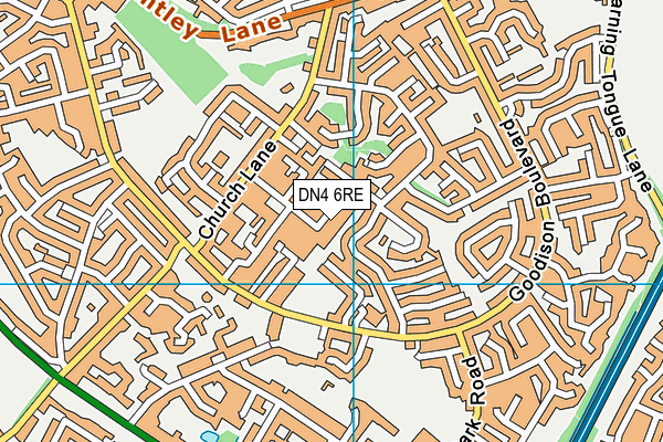 DN4 6RE map - OS VectorMap District (Ordnance Survey)