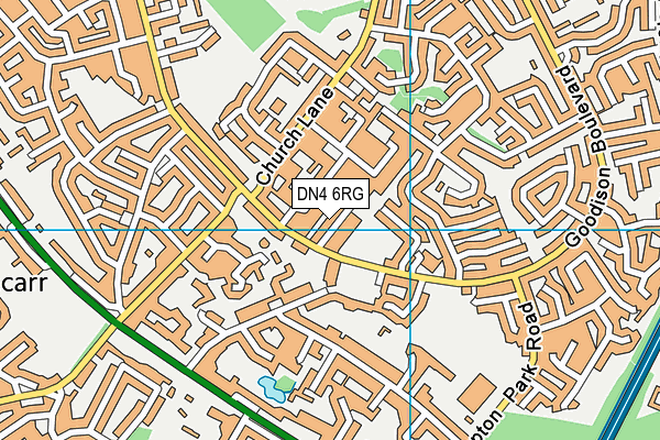 DN4 6RG map - OS VectorMap District (Ordnance Survey)