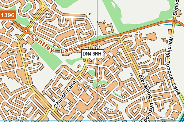 DN4 6RH map - OS VectorMap District (Ordnance Survey)