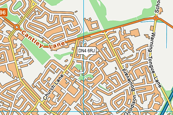 DN4 6RJ map - OS VectorMap District (Ordnance Survey)