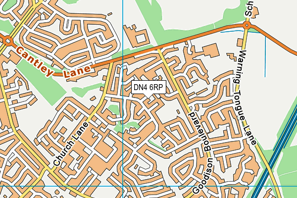 DN4 6RP map - OS VectorMap District (Ordnance Survey)