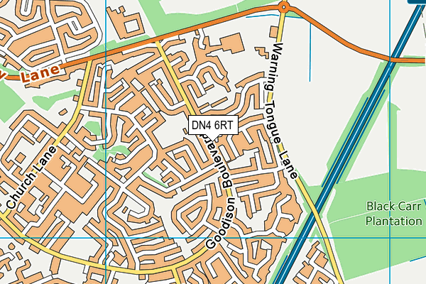 DN4 6RT map - OS VectorMap District (Ordnance Survey)