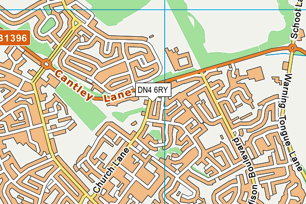 DN4 6RY map - OS VectorMap District (Ordnance Survey)
