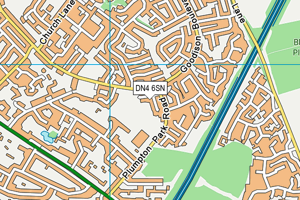 DN4 6SN map - OS VectorMap District (Ordnance Survey)
