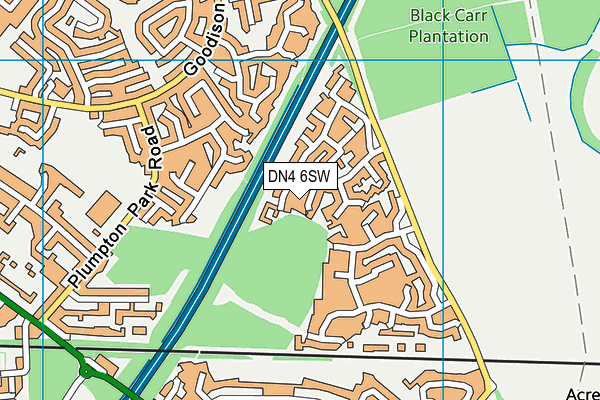 DN4 6SW map - OS VectorMap District (Ordnance Survey)