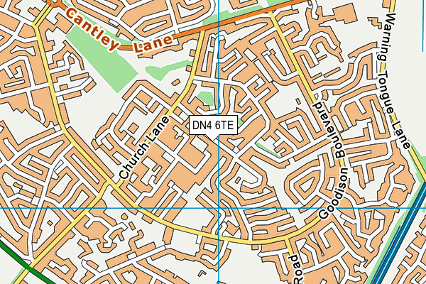 DN4 6TE map - OS VectorMap District (Ordnance Survey)