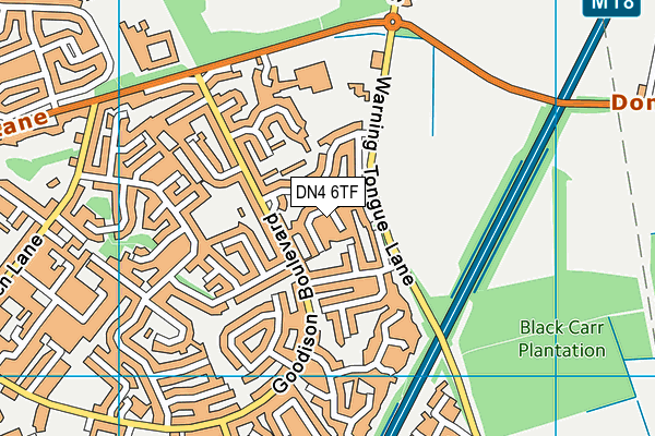 DN4 6TF map - OS VectorMap District (Ordnance Survey)