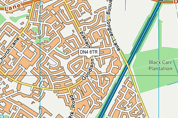DN4 6TR map - OS VectorMap District (Ordnance Survey)