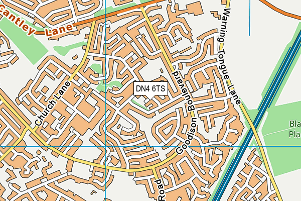 DN4 6TS map - OS VectorMap District (Ordnance Survey)