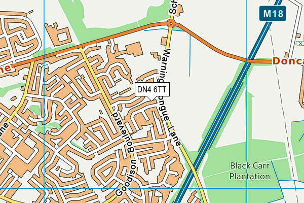 DN4 6TT map - OS VectorMap District (Ordnance Survey)