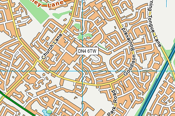 DN4 6TW map - OS VectorMap District (Ordnance Survey)