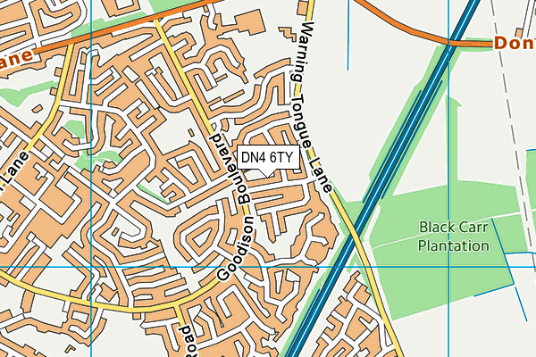 DN4 6TY map - OS VectorMap District (Ordnance Survey)