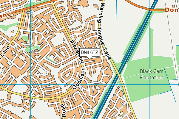 DN4 6TZ map - OS VectorMap District (Ordnance Survey)