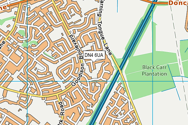 DN4 6UA map - OS VectorMap District (Ordnance Survey)
