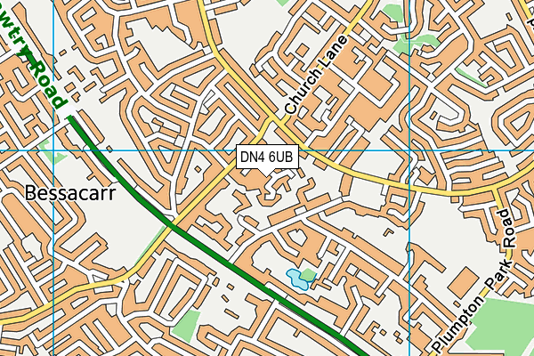 DN4 6UB map - OS VectorMap District (Ordnance Survey)