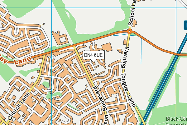 DN4 6UE map - OS VectorMap District (Ordnance Survey)