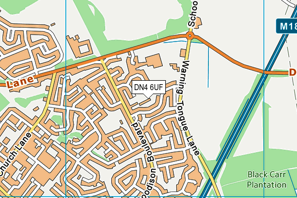 DN4 6UF map - OS VectorMap District (Ordnance Survey)