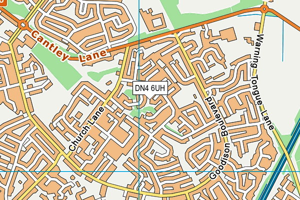 DN4 6UH map - OS VectorMap District (Ordnance Survey)