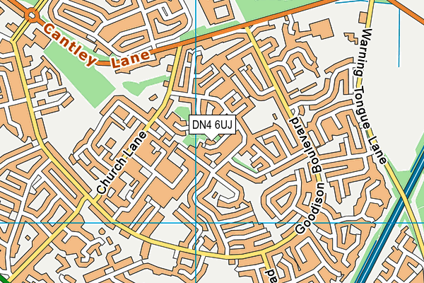 DN4 6UJ map - OS VectorMap District (Ordnance Survey)