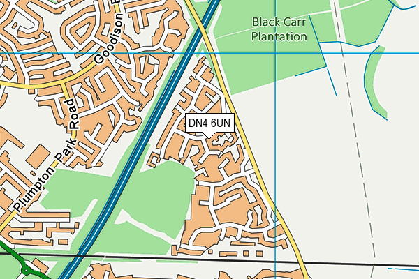 DN4 6UN map - OS VectorMap District (Ordnance Survey)